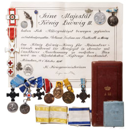 A small collection of awards, mostly Bavarian, 19th/20th century