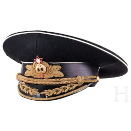 A peaked cap for an admiral of the Soviet navy, since 1989