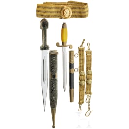 Dolch für Offiziere der Marine, komplett mit Gehänge und Gürtel für Generäle, Sowjetunion, datiert 1958