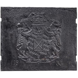 Große gusseiserne Kaminplatte mit Wappen des Königreichs Bayern, datiert 1833