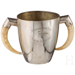 Kaiser Wilhelm II - a silver cup of the Imperial Yacht Club, dated 1908