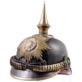 Helm für Offiziere der Infanterie, Sachsen, Trageweise um 1900
