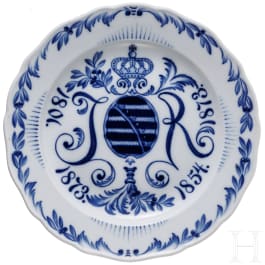 A Meissen commemorative plate to Johann, King of Saxony