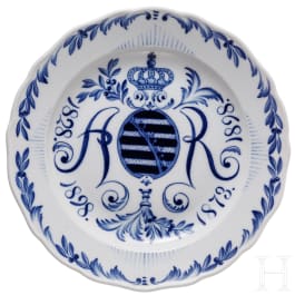 Meissen-Erinnerungsteller an Albert, König von Sachsen