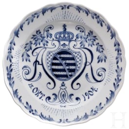 A Meissen commemorative plate to Friedrich August III, King of Saxony