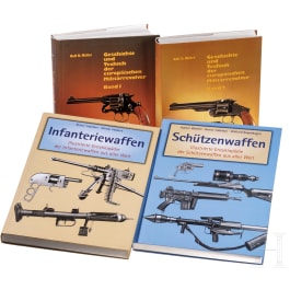 A collection of books on military firearms