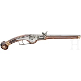 A Victorian collector's replica wheellock pistol made of original parts