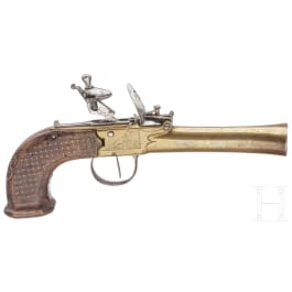 A French flintlock blunderbuss pistol, made of brass, ca. 1780