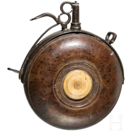 A German or Bohemian powder flask, circa 1680