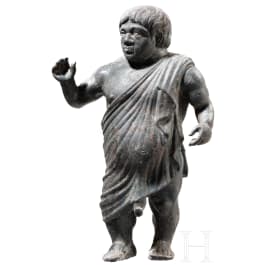 A Roman grotesque bronze figure depicting a "Dwarf as a philosopher", 1st century A.D.