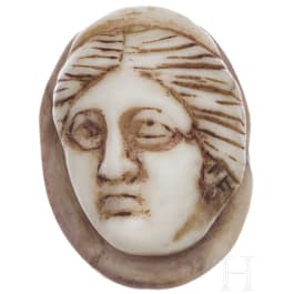 A Roman cameo with woman's head, 3rd century A.D.