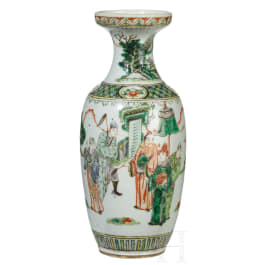A Chinese famille verte vase, circa 1900