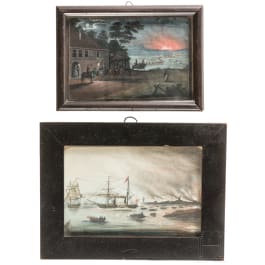 Two small gouaches with battle motifs, 18th/19th century