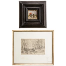 Robert Schleich (1845-1934), a small painting and a drawing