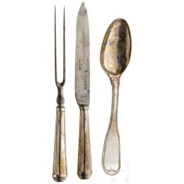 Three pieces of German cutlery in the style of the 18th century, probably Hanau, 19th century