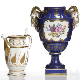 A porcelain pot and a vase, late 19th century