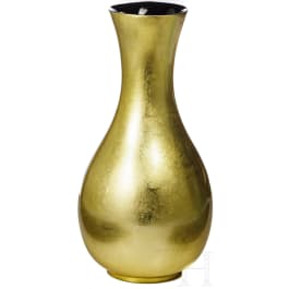 Blattvergoldete Designer-Vase, Paris, 1980er Jahre