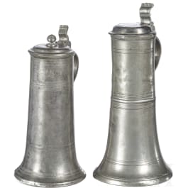 Two South German pewter jugs, 17th/18th century
