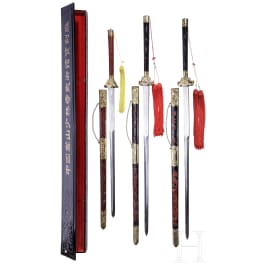 Three large Chinese ceremonial swords, 20th century