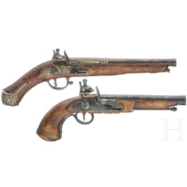 Two flintlock pistols for decoration purposes, 2nd half 20th century