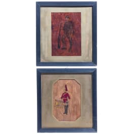 Two coloured drawings, 19th/20th century