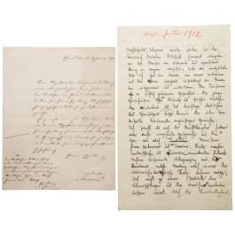 Kaiser Franz Joseph I. von Österreich - Abschrift eines Telegramms von Kaiser Wilhelm II. mit Bericht über seinen Zarenbesuch 1912