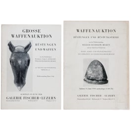 Zwei Kataloge der Galerie Fischer, Waffenauktionen, 1958/59