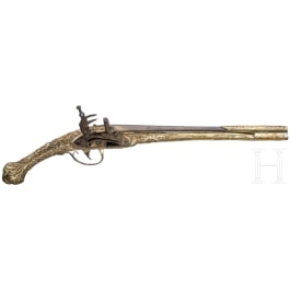 Silbermontierte Miqueletpistole, balkantürkisch/Albanien, um 1850