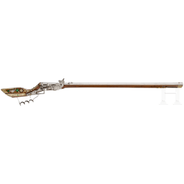 A bone-inlaid Silesian tesching wheellock rifle, mid-17th century