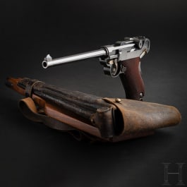 A Luger Parabellum Mod. 1900, Chilean 2nd trials model with fixed rear sights, shoulder board and holster