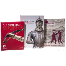 Drei B&uuml;cher zu alten Waffen, deutsch und Italien, 21. Jhdt.