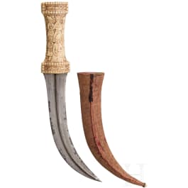 Kandschar mit Griff aus Walrosselfenbein, Persien, um 1800