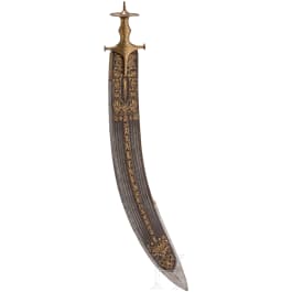 Bedeutende goldtauschierte Tegha, Indien, 1. H&auml;lfte 19. Jhdt.