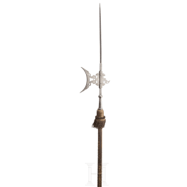 Ge&auml;tzte Prunkhelmbarte, Italien, um 1620
