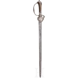 Silbermontierter Hirschf&auml;nger mit Solinger Klinge, deutsch, um 1740