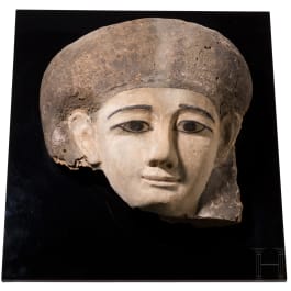 H&ouml;lzerne Sarkophagmaske einer Frau, Sp&auml;tzeit, 664 - 332 v. Chr.