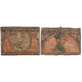 Ein Paar bemalte Holzpaneele, Florenz, um 1430/40
