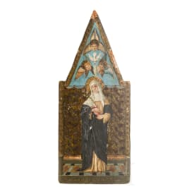 Kleines Tafelbild mit der Hl. Katharina von Siena, toskanisch, Mitte 15. Jhdt.