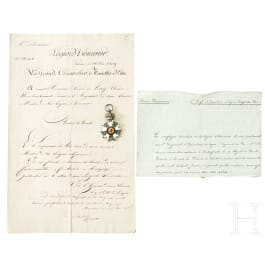 Carl Askan Verri della Bosia (1790 - 1878) - Orden der Ehrenlegion und Verleihungsurkunde, Erstes Kaiserreich