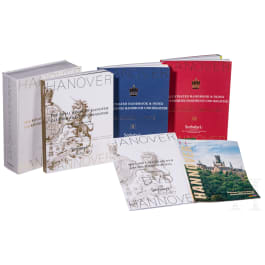 Three Sotheby's auction catalogs "The Royal House of Hanover", complete edition in a cassette, October 2005
