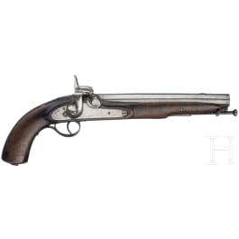 An Indian percussion pistol modelled after an English pattern, circa 1850