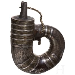 An Indian powder horn, 19th century