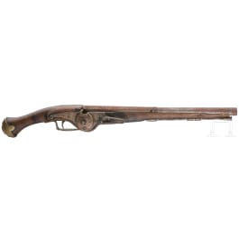 A wheelock pistol in 1630s style, repro for decorative purposes only, 20th century