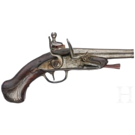 A French traveler's flintlock pistol, circa 1760