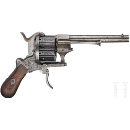A German 12 shot pinfire revolver by Heinrich Riffelmann in Solingen, ca. 1860
