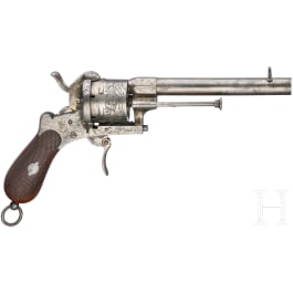 A German pinfire revolver by Heinrich Riffelmann in Solingen, circa 1860
