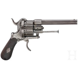 A German twelve-shot pinfire revolver by Heinrich Riffelmann in Solingen, circa 1860