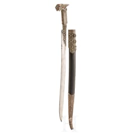 A silver mounted Greek yatagan with older European blade, circa 1820