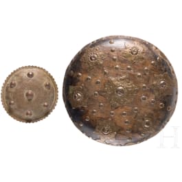 Two North African round shields, 20th century