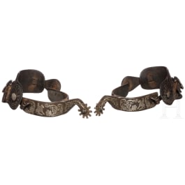 A pair of American/Mexican spurs, 20th century